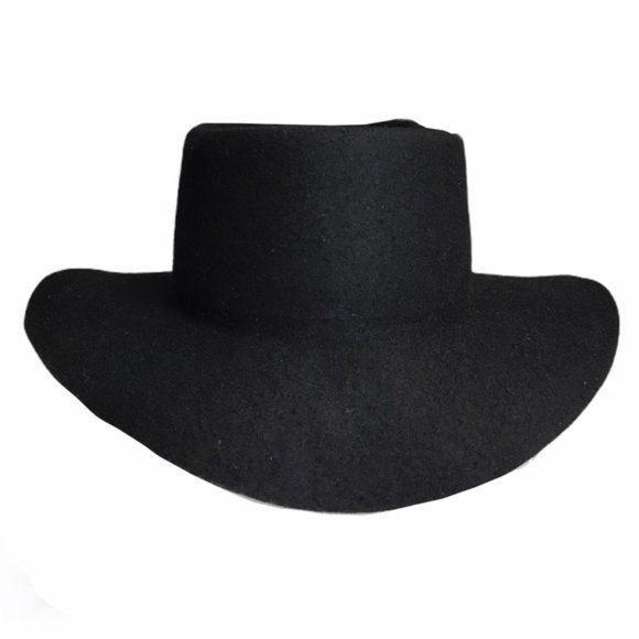 Western 1990 Vintage Designer Custom Made Bee Hat Co. 100% Wool Black Cowboy hat - Picture 2 of 9